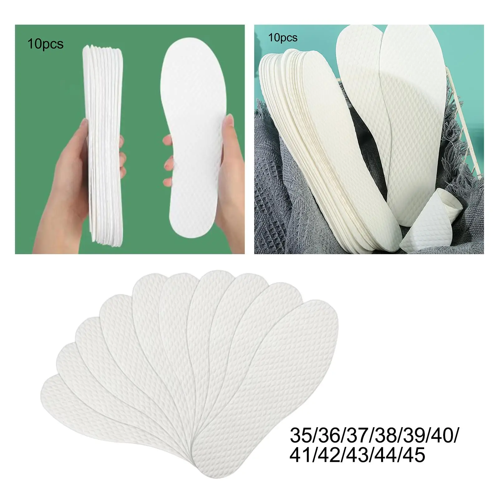 Shoe Inserts Lightweight Disposable Breathable Insoles 10 Pieces