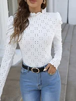 Jaime Embroidery Half Turtleneck Long Sleeve Top 3