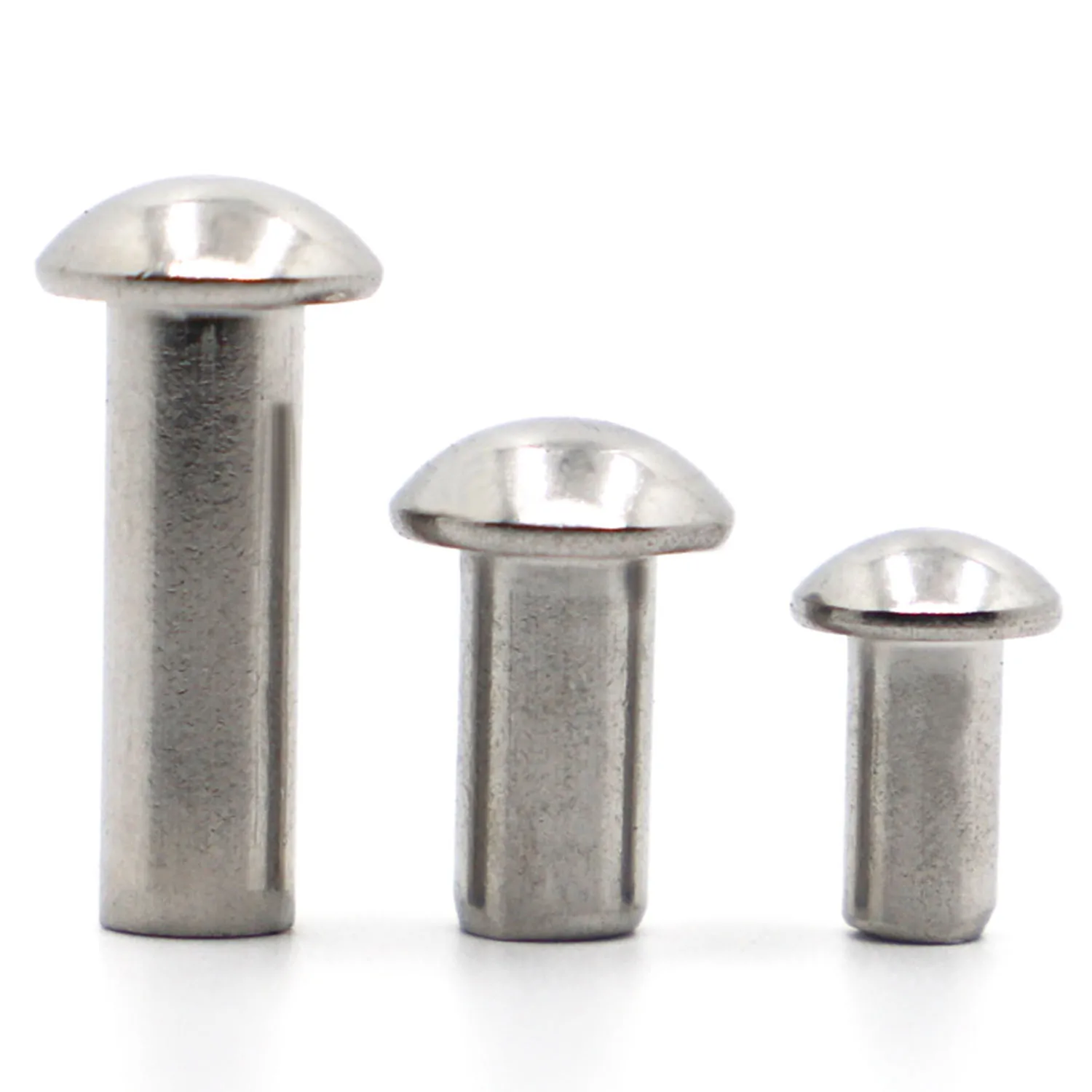 10-50pcs 304 Stainless Steel Solid Round Head Rivet M0.8 M1 M1.2 M1.4 M1.6 M2 M2.5 M3 M4 M5 M6 Alloy Self-plugging Rivet GB867