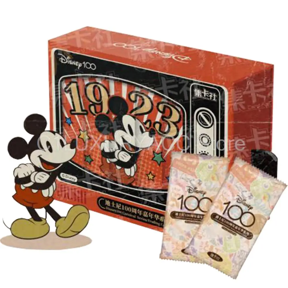 

Card Fun Disney 100 Carnival Series Trading Cards for Children Mickey Friends Zootopia Stitch Bear Card Collection Kids Toy Gift