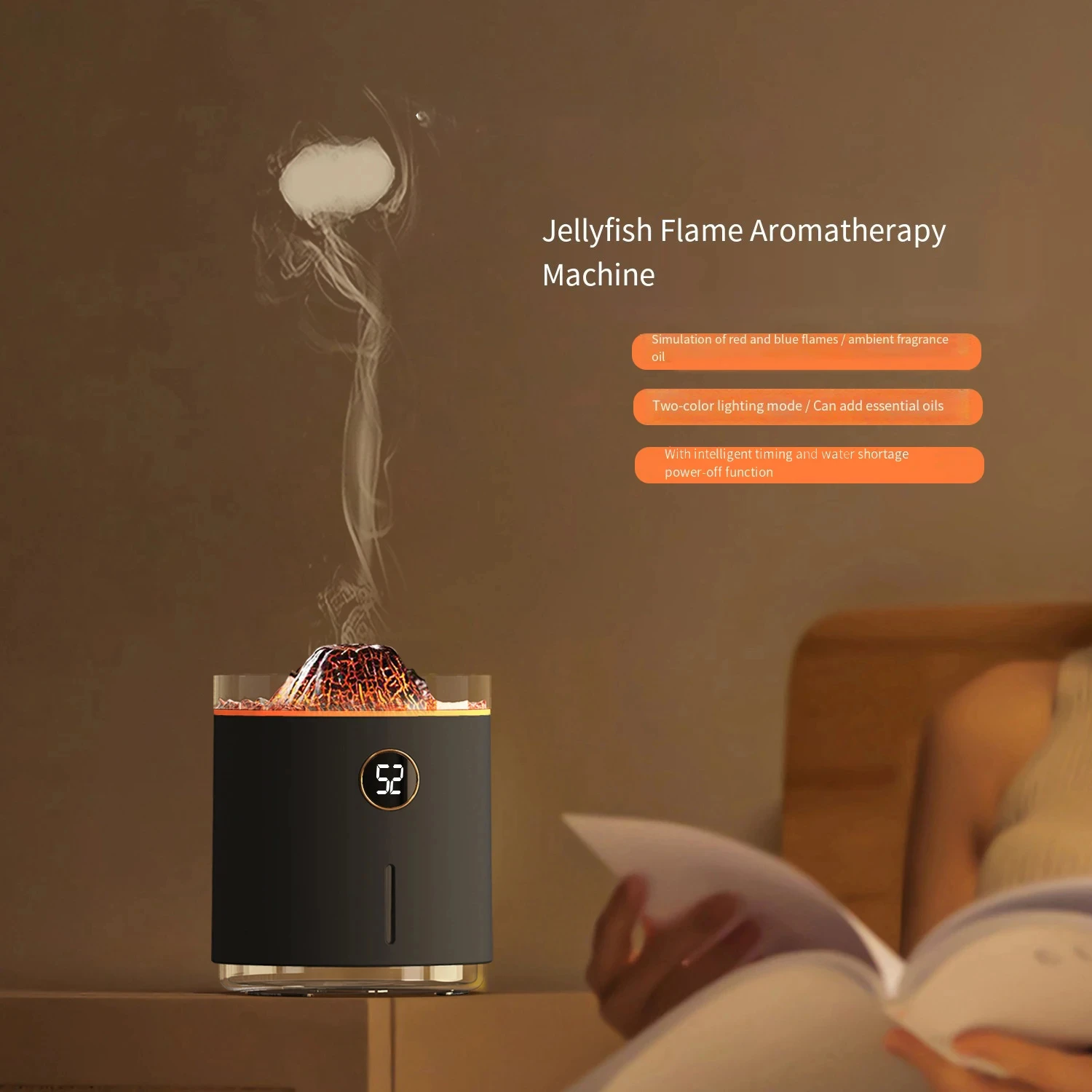 USB Charging Air Humidifier Volcano Flame Lamp