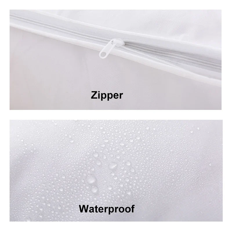 Pure Color Clothes Organizer Wardrobe White Quilt Blanket Organizers Waterproof Clothing Storag Bag Zipper Organization Bags 3
