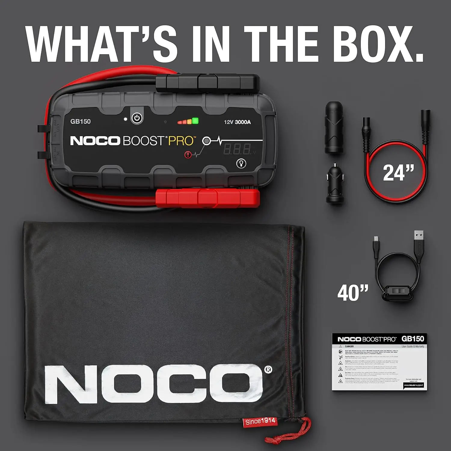3000A UltraSafe Car Battery Jump Starter, 12V Battery Pack, Booster, Jump Box
