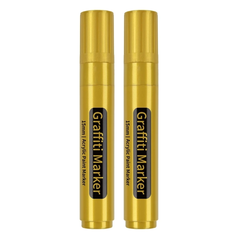 

Professional Marker Paint Marker with 15mm Fine Points Art Crafting Supplies for Home and Office Use Gold LX9A