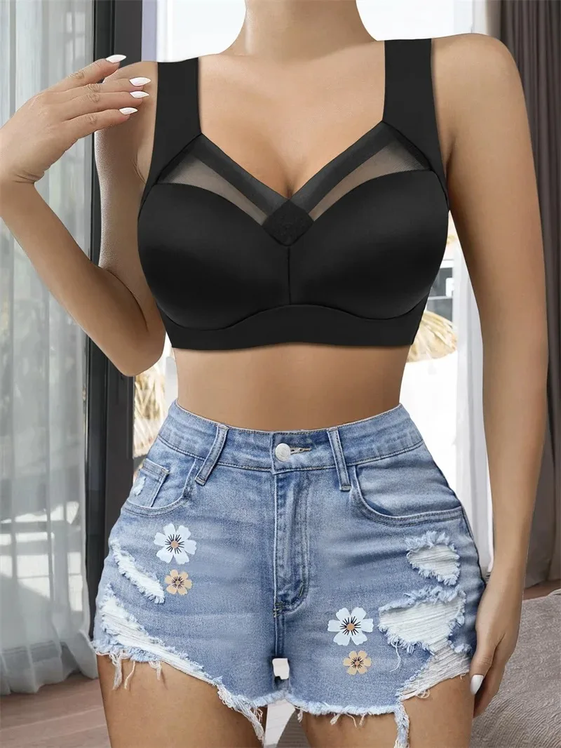 Seamless Bra Women Large Size Tops Support Small Comfortable No Steel Ring Underwear Yoga Fitness Sleep Tank