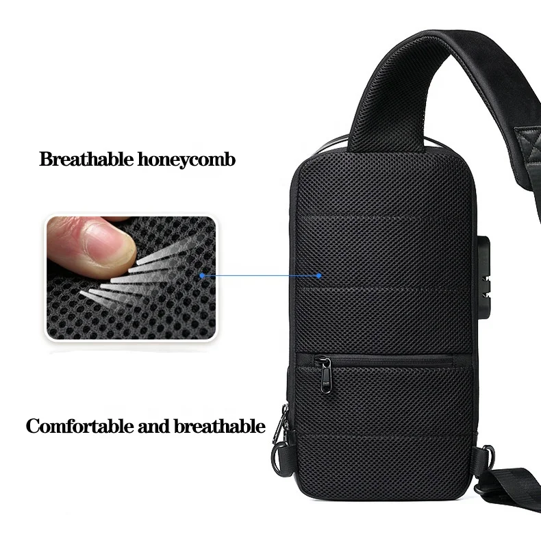 Men's Chest Bag Anti-theft Messenger Bag Waterproof Oxford Sports Crossbody Men's Sling Bags for Men