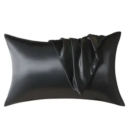Premium 100% Natural Mulberry Silk Pillowcase for Hair and Skin Care - Anti - Frizz, Wrinkle - Resistant, and Hypoallergenic (Black)