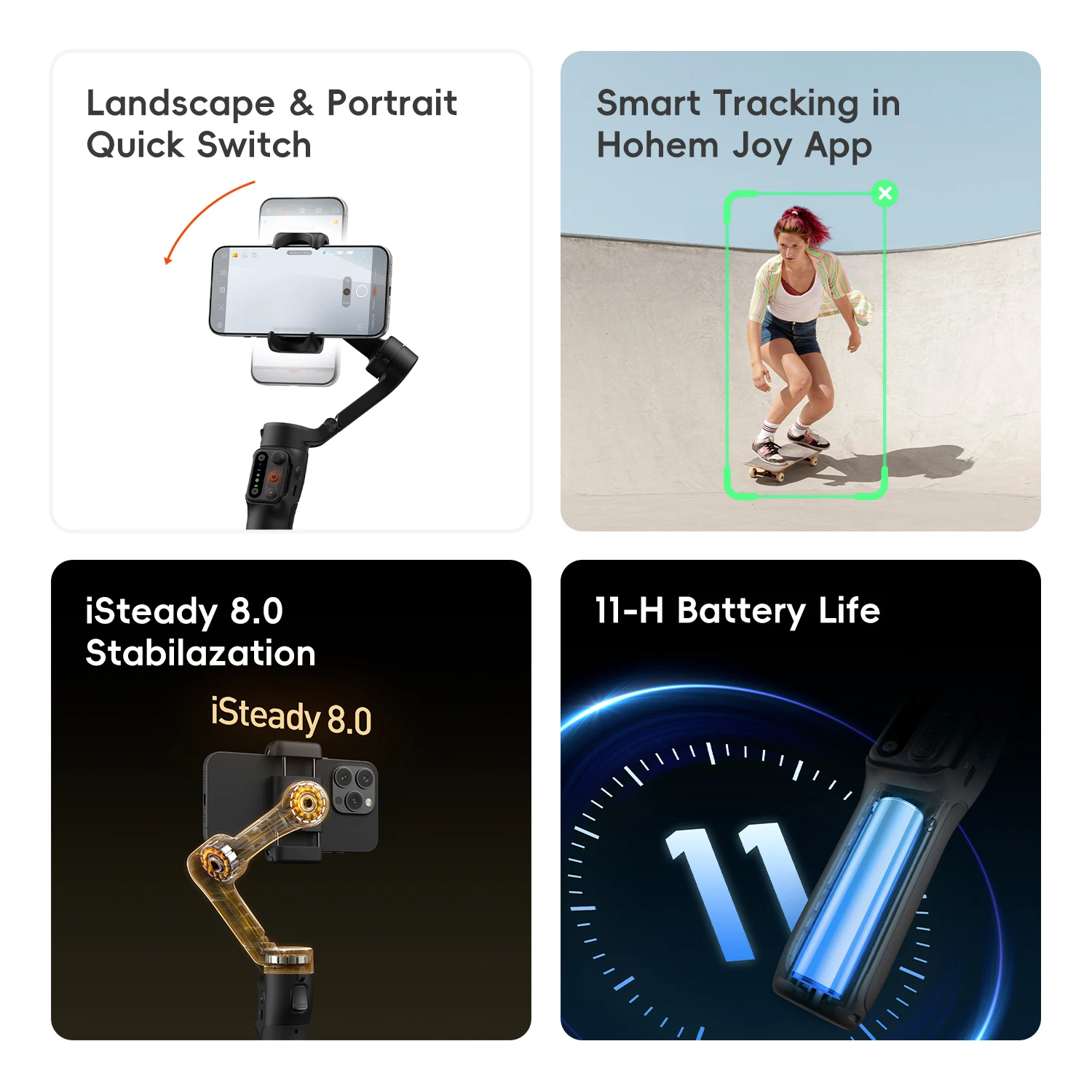 Hohem X3 SE Gimbal Phone Stabilizer Detachable Remote Control Portable Foldable 3-Axis Phone Gimbal Android & iPhone16