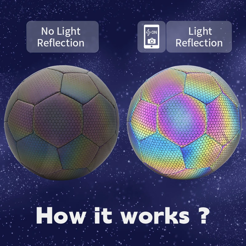 Reflective Soccer Ball Size 5 Night Glow in the Dark Football Luminous for Sports League Match Training soccer ball