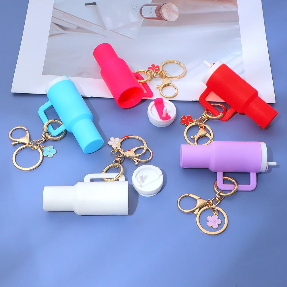 12 Portachiavi Mini Bicchiere Stile Stanley Cup, Pratico Porta Rossetto O Chapstick, Accessorio Carino Per Borsa E Zaino - 2
