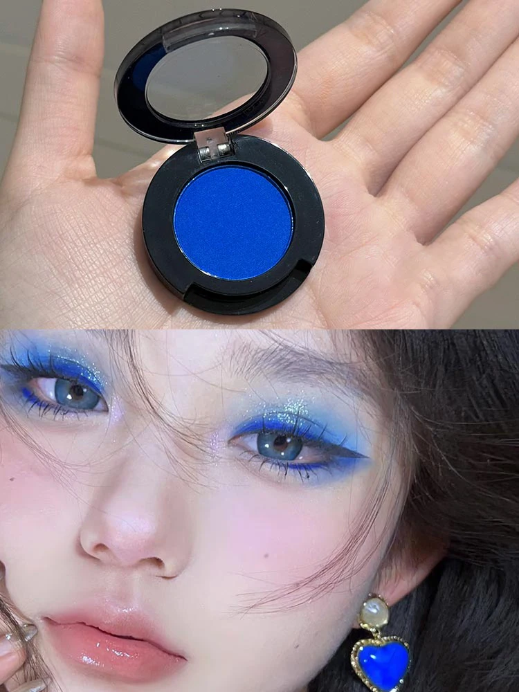Punk Smoky Red Black Eye Shadow Palette Waterproof Gothic Matte Blue Eyeshadow Tray Women Halloween Eye Pigments Makeup Palette