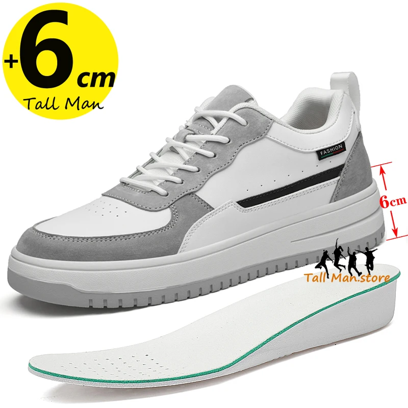 

Man Sports Lift Sneakers Men Heightening Elevator Height Increase Insole 6CM Taller Heel Inserts