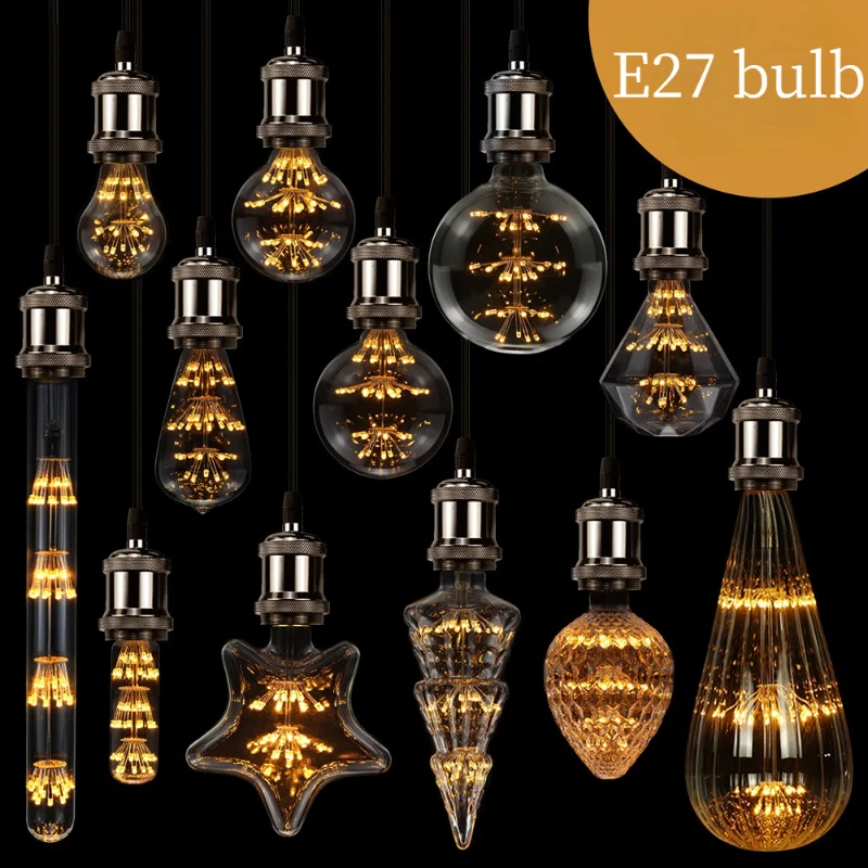 E27 LED Filament Bulb Indoor Lighting Strip Bulb Five Pointed Star