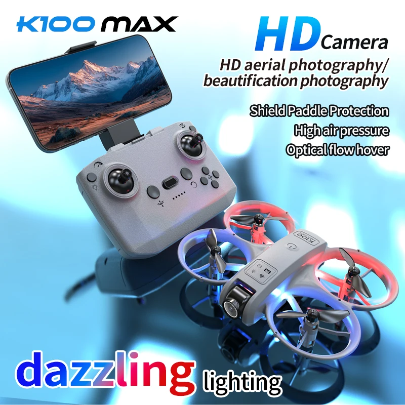 Drone K100 Max Dual 8K Cameras - Gris, 15min Vol, Positionnement Flux Optique
