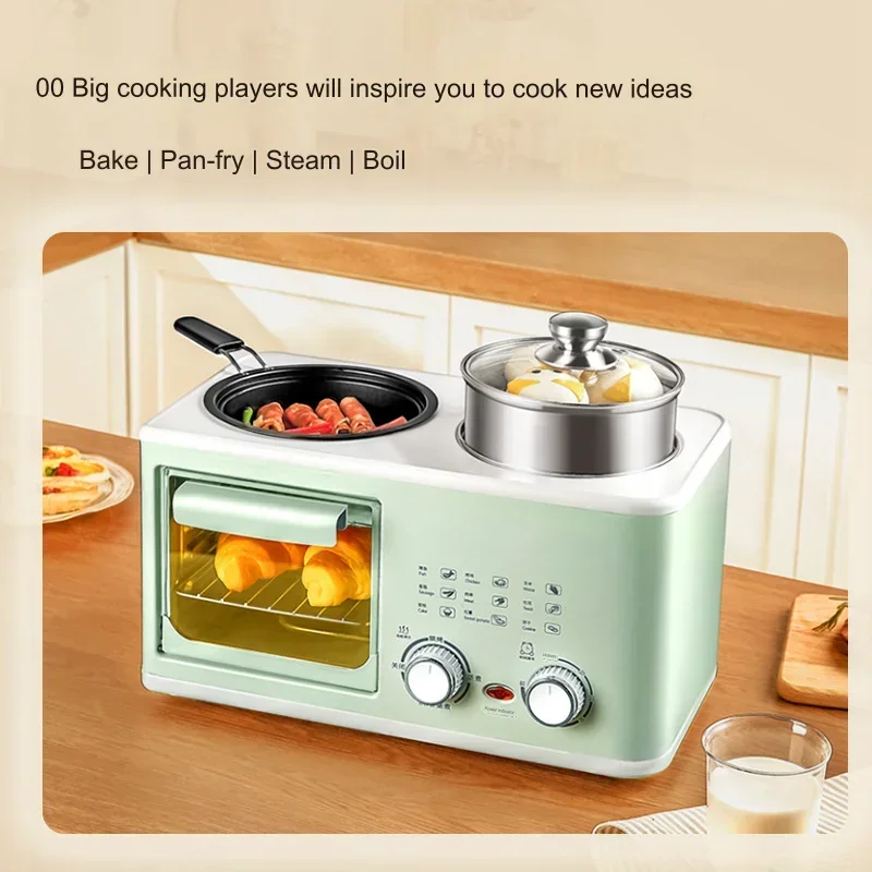 Household Multifunctional Breakfast Maker Four-in-One Breakfast Machine Sandwich Machine Waffle Machine Timing Control 2