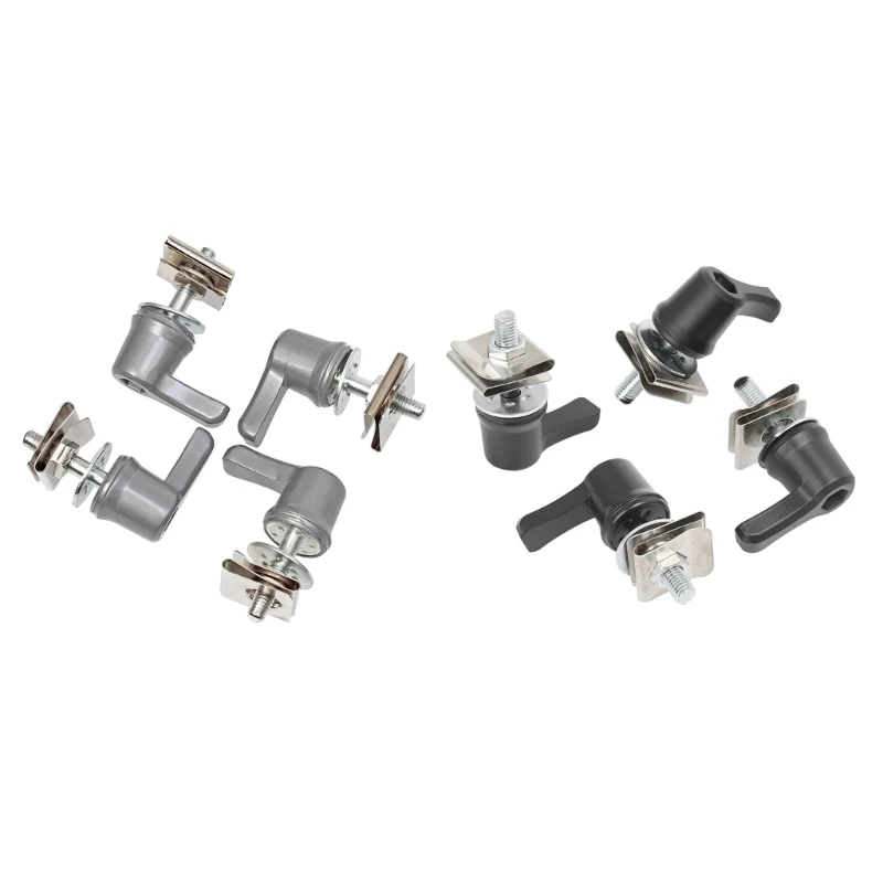 

094D Motorcycle 4Pcs Black Universal Saddlebag Lever-Lock Bolts For Touring