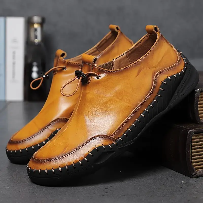 

Nice Autumn and Winter New Boy Boots Casual Leather Shoes Men's Extra Large Men's Shoes Cowhide Shoes