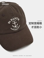 Washed-out Vintage Brushed Wide Brim Baseball Cap Female Thorn Peaked Cap Men's Sun-Shade 2