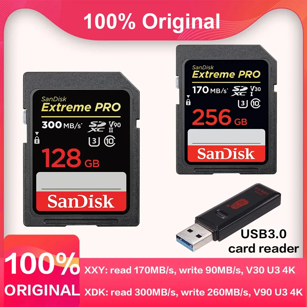 SanDisk Ultra Extreme Pro Memory Card SD Card 32GB 64GB 128GB 256GB 512GB  1TB SDHC/SDXC Class10 U1 U3 4K Flash Card for Camera - AliExpress