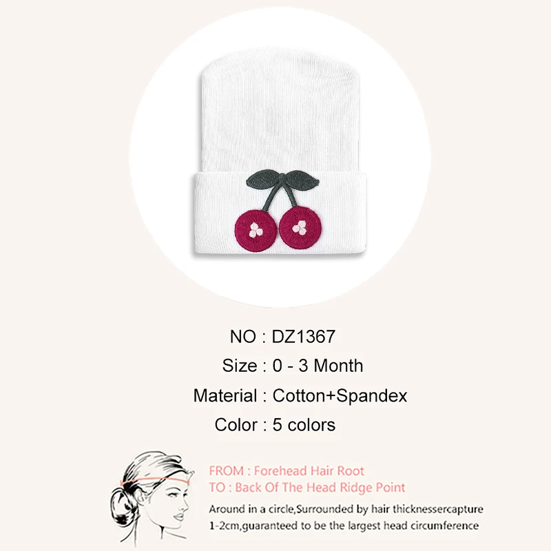 Newborn Baby Girls Woolen Yarn Heart Strawberry Beanie Hats Boys Kids Cotton Hospital Hat Knitted Photography Props Stuff