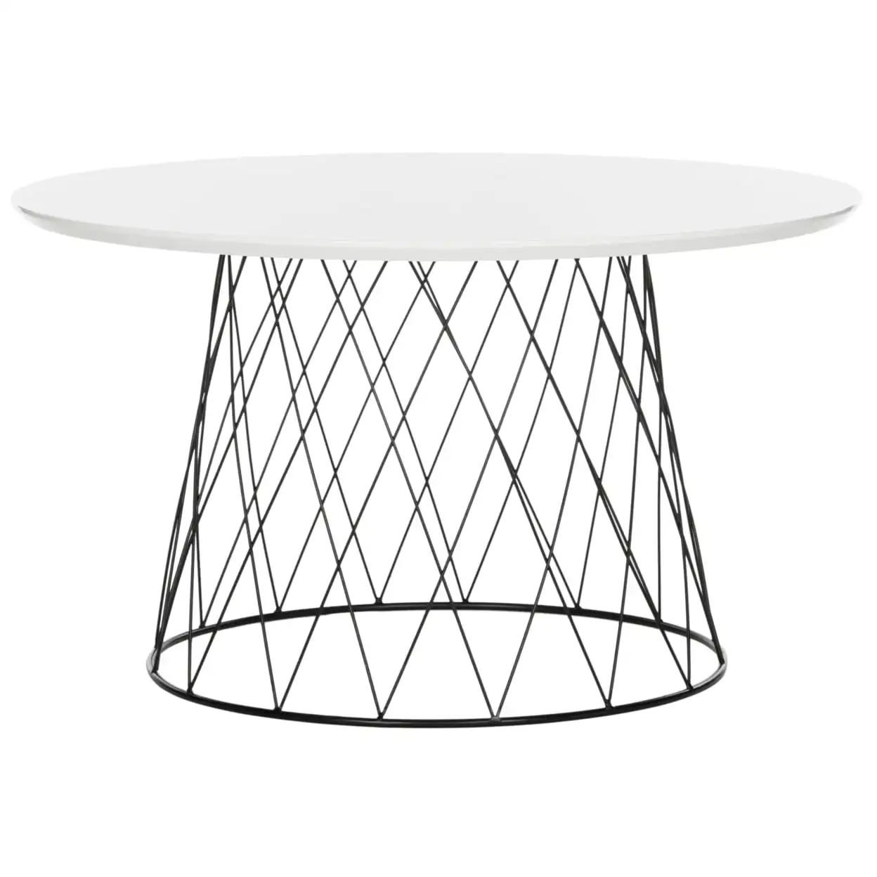 Roe Retro Mid-Century Lacquer Coffee Table White Vintage medieval lacquered coffee table white   modern Iron base geometry 2