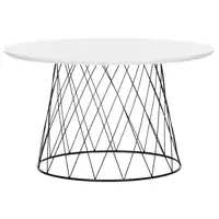 Roe Retro Mid-Century Lacquer Coffee Table White Vintage medieval lacquered coffee table white   modern Iron base geometry 2