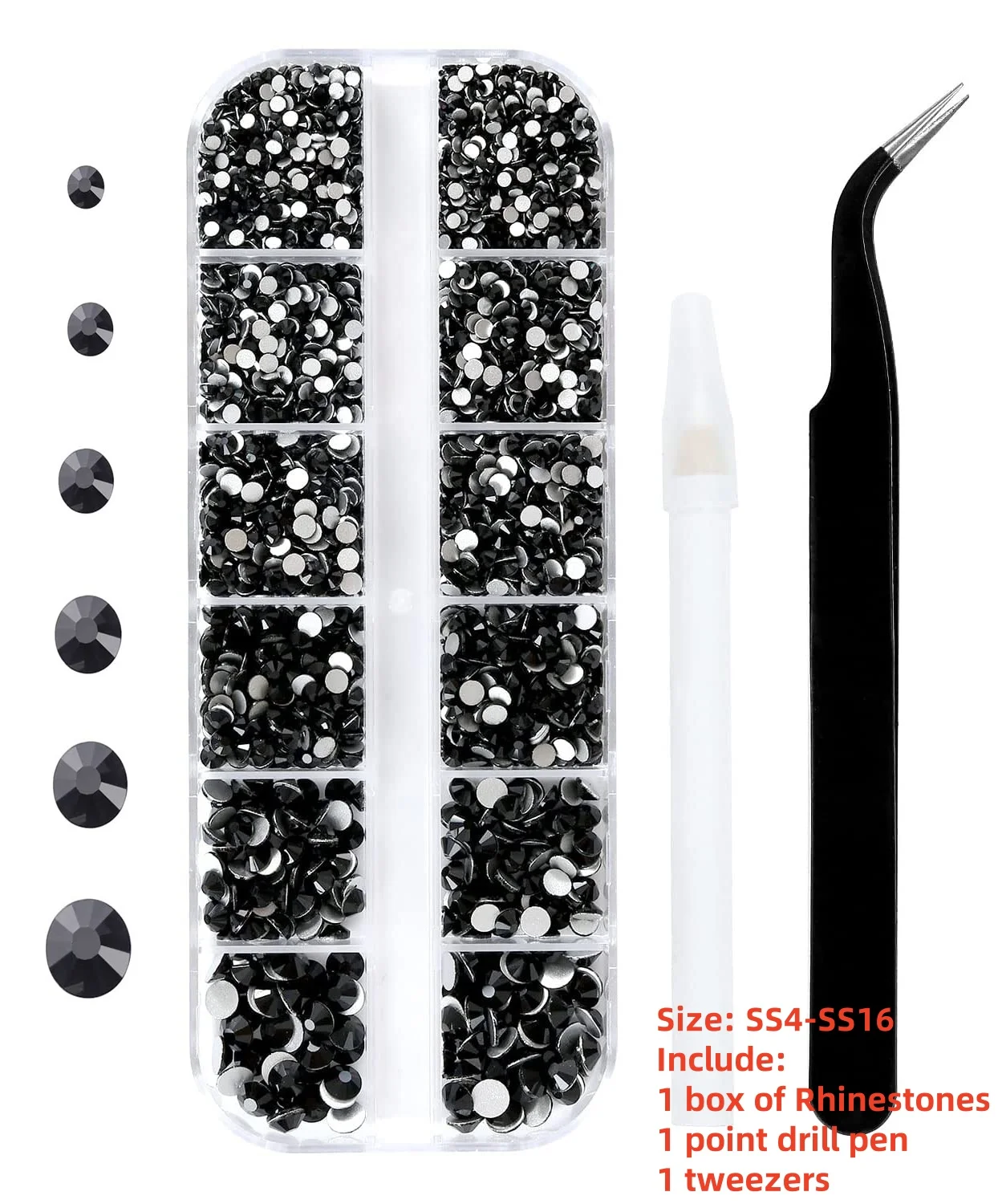 Sparkling Crystal Nail Art Rhinestones Kit with Tools