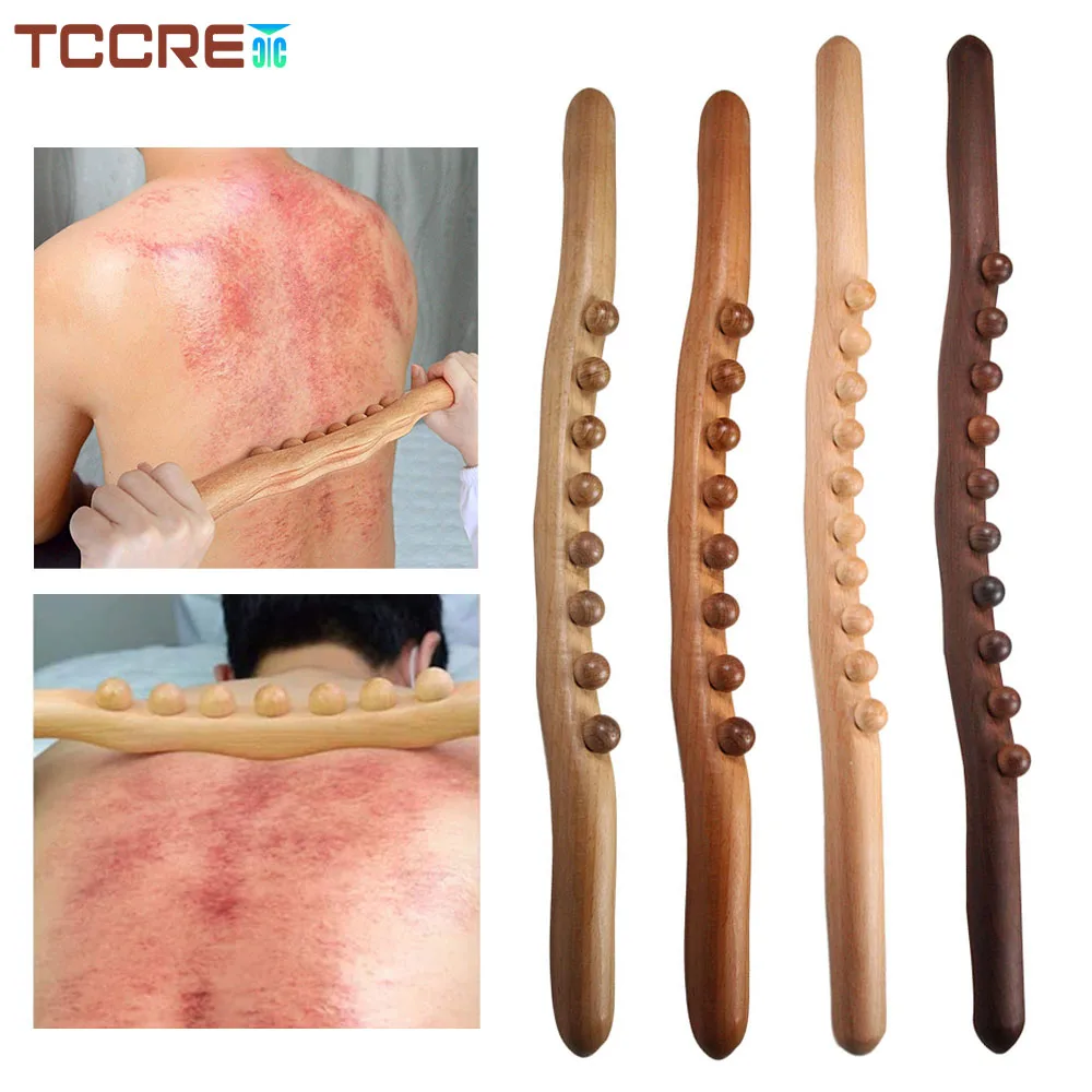 Natural Wood Scraping Massage Stick Body Massage SPA Point Pressure Therapy Guasha Relaxation Lymphatic Drainage Paddle