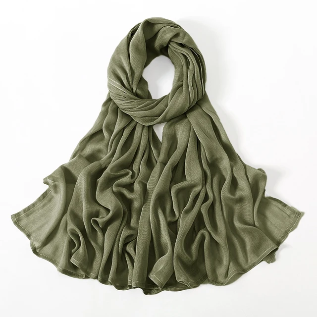 Châles en coton rayonne pour femmes musulmanes, Hijab Modal, écharpe unie, grande taille, Turban islamique, bandeau 190x85cm