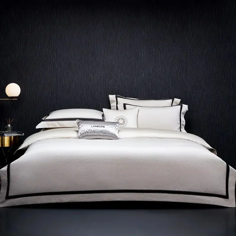 

Luxury 1600TC Pima Cotton Satin Jacquard Bedding Set Soft Silky Duvet Cover Set Bed Sheet Pillowcase Egyptian Cotton Bed Sets