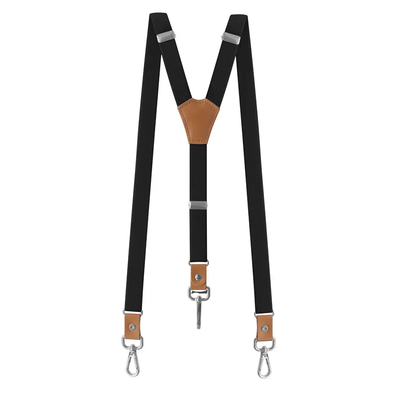 Vintage Men's Suspenders New 3 Hooks Suspenders Man Pants Casual Mens Trouser PU Leather Suspenders Fashion Adjustable Braces