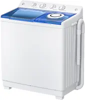 Washing Machine, Twin Tub Washing Machine Laundry Compact Washer spinner Combo with 40lbs capacity, 24Lbs Washer and 16 1