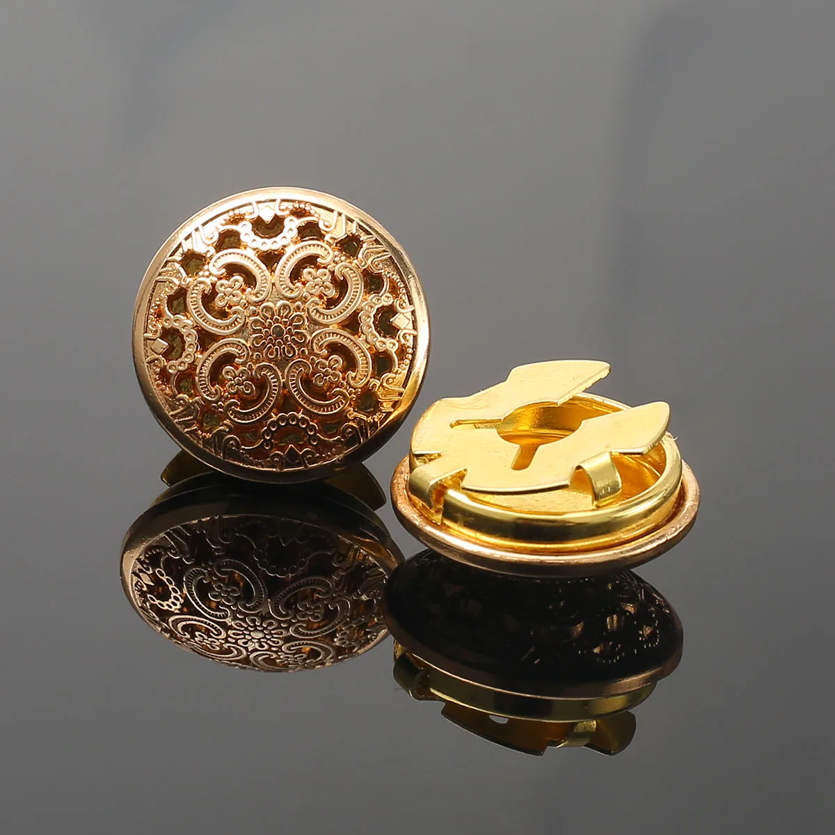 Boutons De Manchette Décoratifs - 2 Pièces En Alliage, Clips Amovibles Pour Chemise Ou Robe - 3
