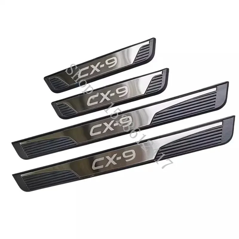 

For Mazda CX 9 CX9 CX-9 2019 2020 2021~2023 Car Styling Plastic Door Sill Scuff Plate Welcome Pedal Stainless Steel Accessories