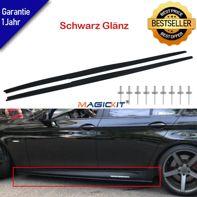 

MagicKit 1 Pair For BMW M Sport F10 M5 535 528 M Style Side Skirt Extensions Gloss Black