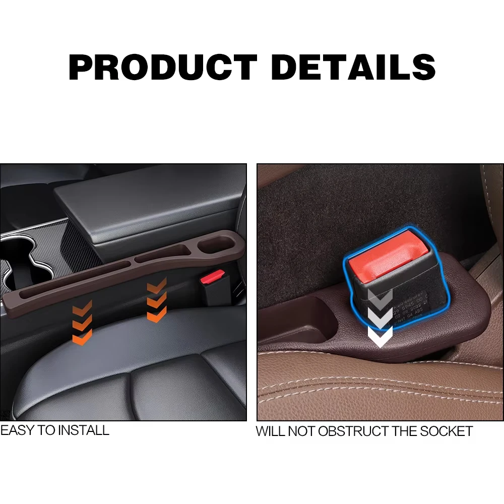 Car Seat Gap Filler & Organizer - Interior Storage & Decoration Set (2-Pack)