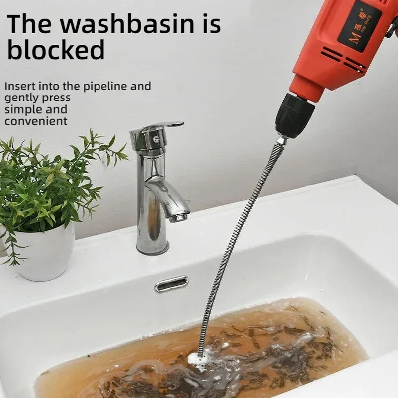 Drain Clog Remover Spring Pipe Dredging Tool for Shower Sewer Sewer Blockage