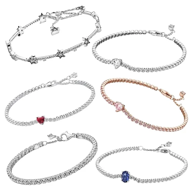 Charming luxury 1005 sterling silver beautifully designed tennis bracelet DIY fashion women jewelry high-end gift 1