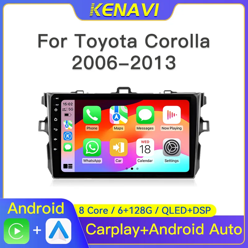 

2 Din Android Car Stereo Radio For Toyota Corolla E140/150 2006-2013 Multimedia Video Player Navigation GPS Carplay Auto No DVD