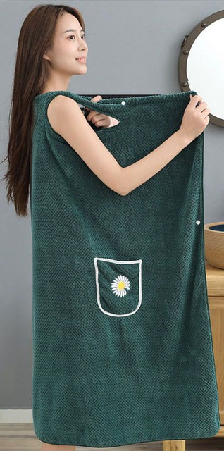 Towel Household Women Wearable Wrap Adults Absorb Water Polyester Dry Hair Skirt Long Style Bathroom Washable Bathrobe