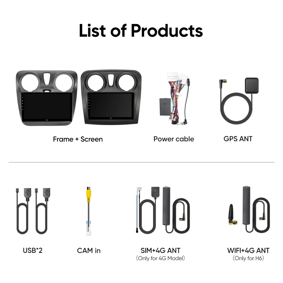 Radio para Auto Ainavi MP5 para Dacia Lodgy Renault Logan 2 Sandero 2014 2015 2016 2017 2018, Carplay Inalámbrico, Android Auto, Multimedia, GPS, BT 5.0, Giroscopio, HDMI, 2 Din 2