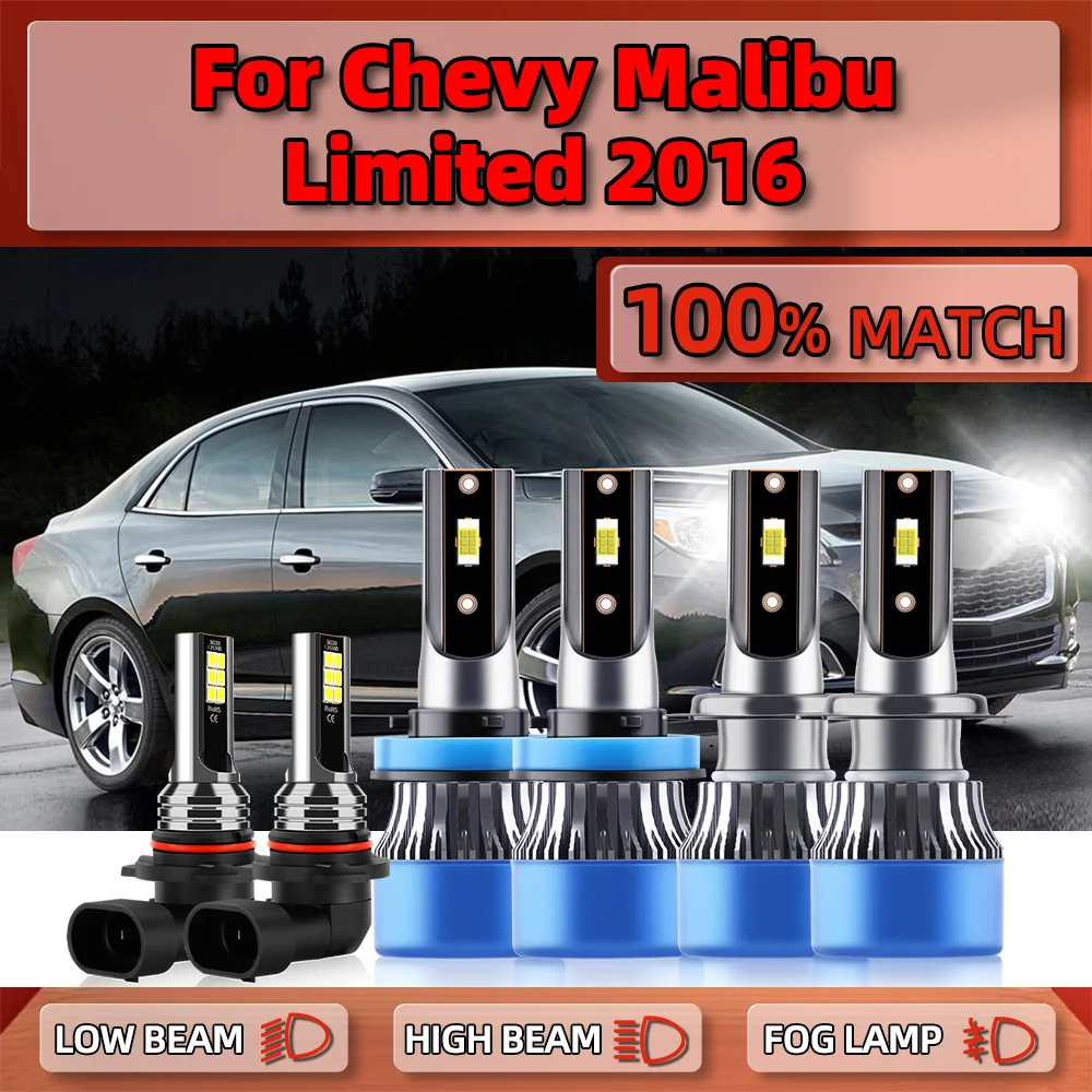 

60000LM H7 LED Headlight Bulbs 360W High Power Auto Headlamps 6000K White Fog Lamps 12V 24V For Chevy Malibu Limited 2016