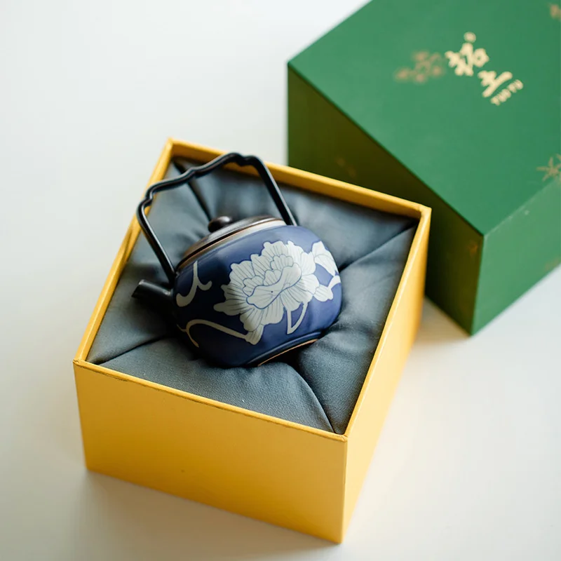 セラミックティーポット,キューティーポット,手描き,スターリング