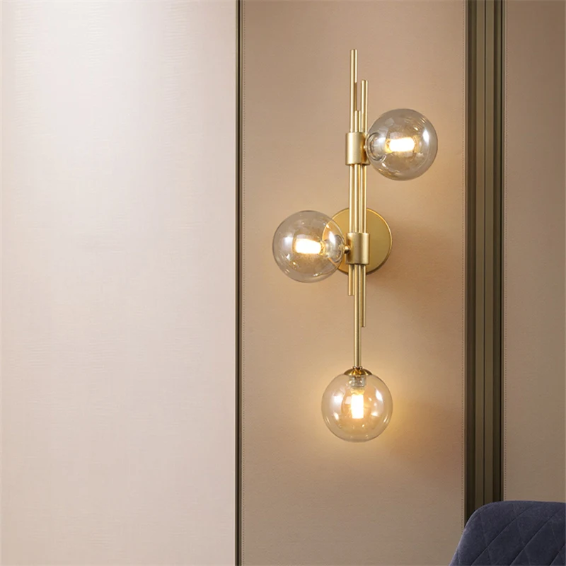 

Modern Glass Wall Sconce Lighting LED G9 Atmosphere Coffee Shop Hotel Bedside Parlor Wall Lamp Minimalist Decorative Luminaire