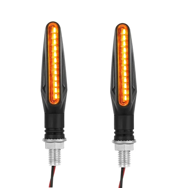 Universal Motorcycle Turn Signal Light Built Relay 12V Flasher Moto Led Flowing Water Blinker Bendable Flashing Signals Lamp 2PCS