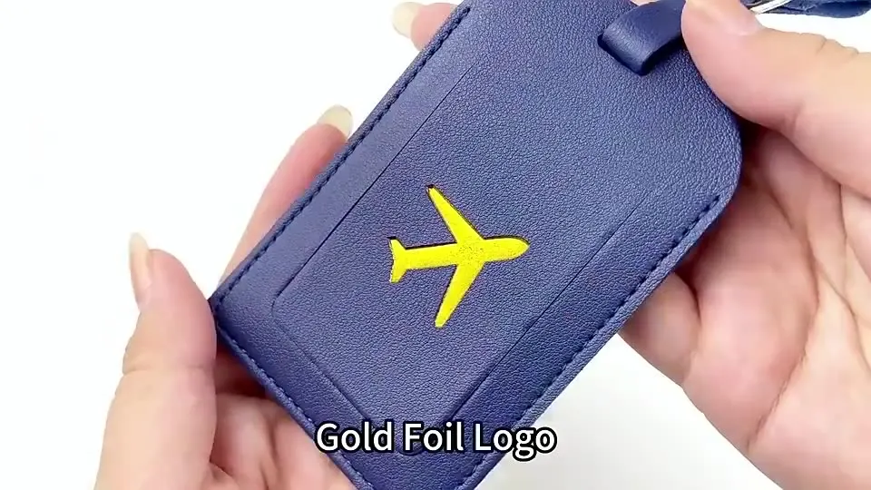 Étiquette de bagage d'affaires en cuir estampillé, étiquette d'adresse de valise, étui d'embarquement, nom, identification, Clip d'adresse, accessoires de voyage