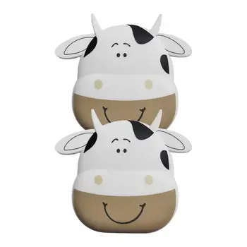 2pcs Cute dairy cow Oven Mitts Comfortable Anti-scald Baking Oven Gloves Microwave Heat Resistant Insulation Non-slip Gloves