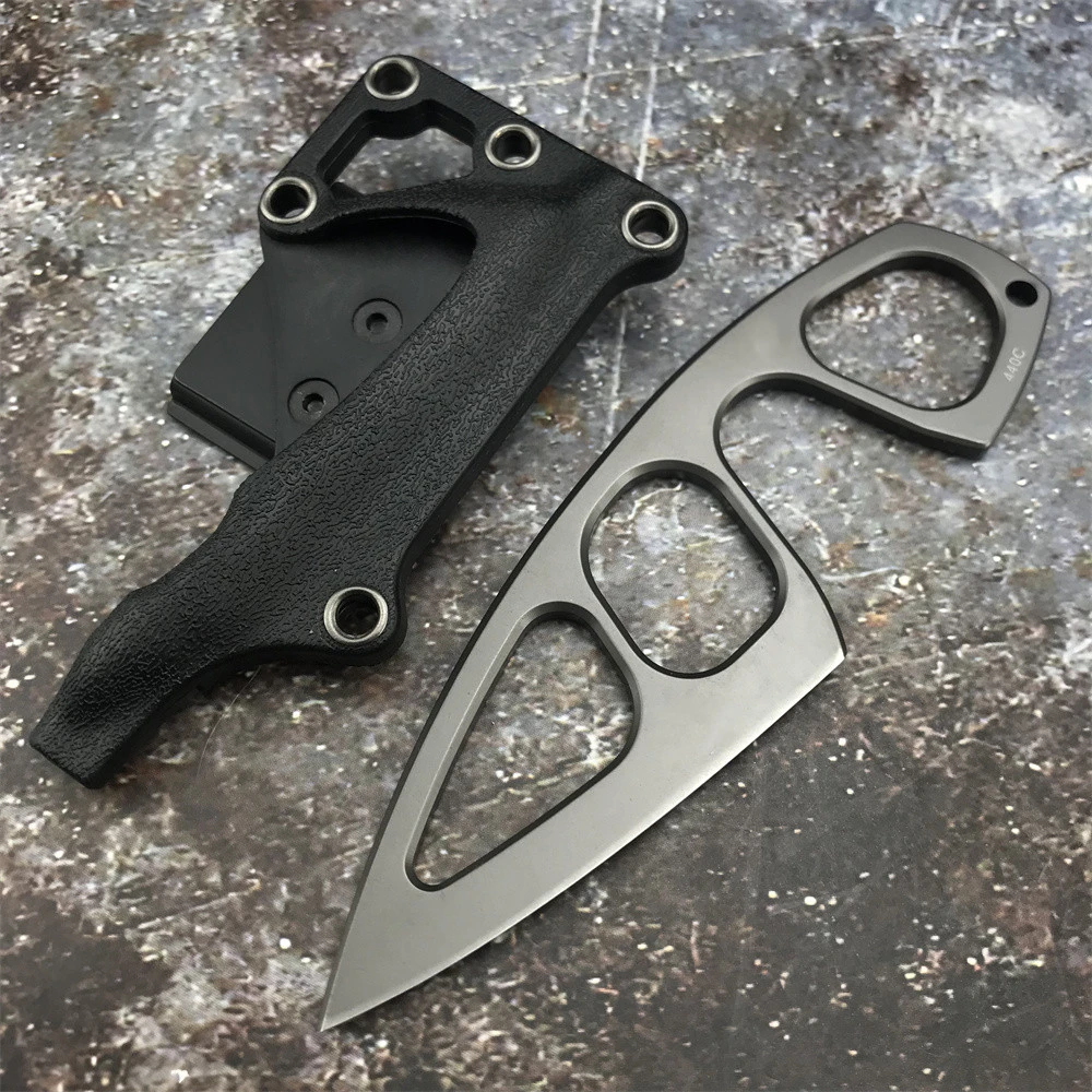 Pocket Edc Necklace Fixed Blade Knife 2.5" Drop Point 440c Steel Handle