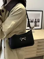 Women Handbag, New Autumn/Winter Commuting Shoulder Under-Arm Bag, Korean Fashion Crossbody Bag with Bow Decoration - Image 2