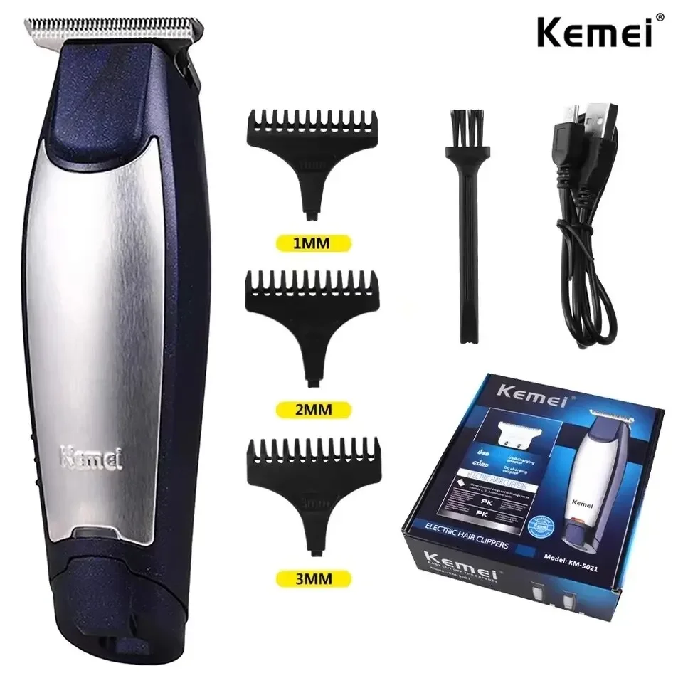 Tondeuse électrique KM-5021 Kit de coupe professionnel Câble USB Tondeuse à cheveux rechargeable pour tête chauve pour hommes_voghion.com